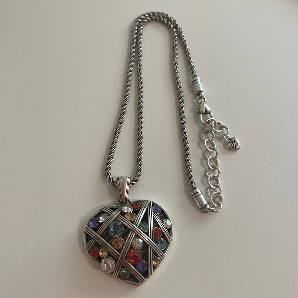 Brighton Multi Colored Rhinestone ‘Be Thankful’ Necklace